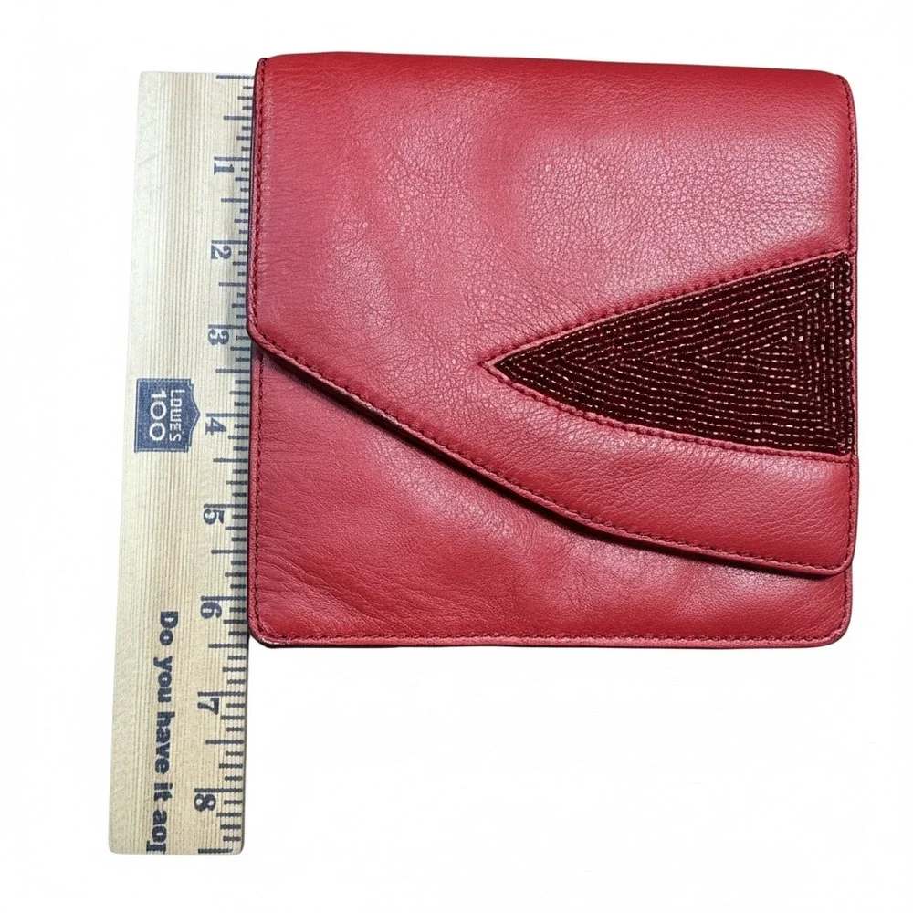 VTG Banana Republic L Wren Scott Collection Red Genuine‎ Leather Clutch